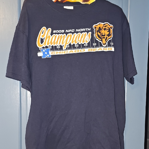 VINTAGE Chicago Bears Navy Blue T-Shirt Y2K 2005 NFL football Sports - Picture 1 of 4